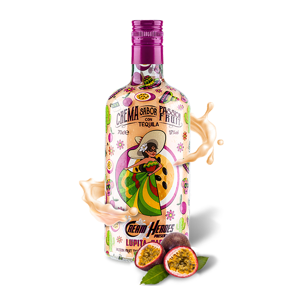 Lupita Pasión es la crema de tequila sabor fruta de la pasión. Elaborada con tequila 100% es el licor crema, primero de su tipo. 